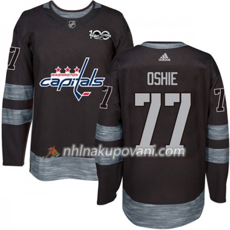 Washington Capitals Dresy T.J. Oshie 77 1917-2017 100th Anniversary Adidas Černá Authentic - Pánské